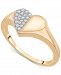 Wrapped Diamond Half Heart Cluster Ring (1/10 ct. t. w. ) in 14k Gold, Created for Macy's