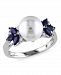 Freshwater Cultured Pearl (9-9.5mm), Sapphire (5/8 ct. t. w. ) and Diamond Accent Ring in 10k White Gold