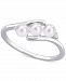 Cultured Freshwater Pearl (3-1/2-4mm) & Diamond Accent Bypass Ring in Sterling Silver