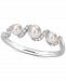 Cultured Freshwater Pearl (3-4mm) & Diamond (1/10 ct. t. w. ) Swirl Ring in 14k White Gold