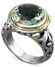 Balissima by Effy Green Quartz Round Ring (5 ct. t. w. ) in Sterling Silver and 18k Gold