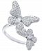 Cubic Zirconia Pave Butterfly Ring in Sterling Silver