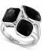 Effy Onyx Triple Stone Statement Ring in Sterling Silver