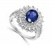 Effy Sapphire (1-7/8 ct. t. w. ) & Diamond (1/4 ct. t. w. ) Halo Statement Ring in 14k White Gold (Also in Ruby and Emerald)