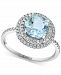 Effy Aquamarine (1-5/8 ct. t. w. ) & Diamond (1/4 ct. t. w. ) Halo Ring in 14k White Gold