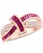 Effy Ruby (3/4 ct. t. w. ) & Diamond (1/5 ct. t. w. ) Crossover Ring in 14k Rose Gold