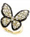 Effy White Diamond (1-3/8 ct. t. w. ) & Black Diamond (1/5 ct. t. w. ) Butterfly Ring in 14k Gold