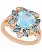Blue Topaz (4-1/2 ct. t. w. ) & White Topaz (1/5 ct. t. w. ) Ring in 18k Rose Gold-Plated Sterling Silver