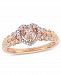 Morganite (1/2 ct. t. w. ) and Diamond (1/20 ct. t. w. ) Halo Heart Ring in 10k Rose Gold