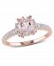 Morganite (1-1/7 ct. t. w. ) and Diamond (1/20 ct. t. w. ) Ring in 18k Rose Gold Over Sterling Silver