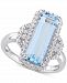 Blue Topaz (3-3/4 ct. t. w. ) & White Topaz (1/2 ct. t. w. ) Statement Ring in Sterling Silver