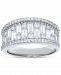 Cubic Zirconia Round & Baguette Statement Ring in Sterling Silver