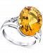 Citrine (9 ct. t. w. ) & Diamond Accent Openwork Statement Ring in Sterling Silver