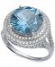 Cubic Zirconia Halo Statement Ring in Sterling Silver