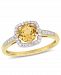 Citrine (3/4 ct. t. w. ) and Diamond (1/7 ct. t. w. ) Halo Ring in 10k Yellow Gold