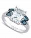 Aquamarine (3 ct. t. w. ), Blue Topaz (1 ct. t. w. ) & Diamond (1/10 ct. t. w. ) Ring in Sterling Silver