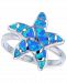 Lab-Created Blue Opal Starfish Ring in Sterling Silver