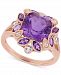Amethyst (3 ct. t. w. ) & White Topaz (1/5 ct. t. w. ) Ring in 18k Rose Gold-Plated Sterling Silver