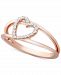 Wrapped Diamond Heart Ring (1/10 ct. t. w. ) in 14k Rose Gold, Created for Macy's