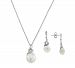 2-Pc. Set Cultured Freshwater Pearl (8 & 9mm) & Diamond (1/10 ct. t. w. ) Pendant Necklace & Matching Drop Earrings in Sterling Silver