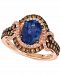 Le Vian Blueberry Tanzanite (1-1/2 ct. t. w. ) & Diamond (3/4 ct. t. w. ) Statement Ring in 14k Rose Gold