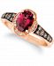 Le Vian Raspberry Rhodolite (1-3/8 ct. t. w. ) & Diamond (1/3 ct. t. w. ) Ring in 14k Rose Gold