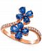 Le Vian Blueberry Sapphire (1-1/2 ct. t. w. ) & Nude Diamond (1/5 ct. t. w. ) Flower Statement Ring in 14k Rose Gold