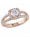 Certified Diamond (1 ct. t. w. ) Halo Engagement Ring in 14k Rose Gold