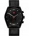 Mvmt Men's Chronograph Ember Black Element Black Leather Strap Watch 44mm