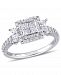 Princess- Cut Certified Diamond (1 ct. t. w. ) Quad Halo Engagement Ring in 14k White Gold