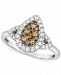 Le Vian Chocolate Diamond (1/3 ct. t. w. ) & Nude Diamond (1/3 ct. t. w. ) Teardrop Cluster Ring in 14k White Gold