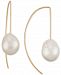 Cultured Freshwater Baroque Pearl (12mm) Wire Threader Earrings in 14k Gold