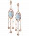 Le Vian Turquoise Aquaprase (14 x 10mm), White Topaz (1 ct. t. w. ) & Cultured Freshwater Pearl (3mm) Drop Earrings in 14k Rose Gold, Created for Macy's