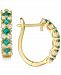 Ruby (7/8 ct. t. w. ) & Diamond (1/3 ct. t. w. ) Hoop Earrings in 14k Rose Gold (Also in Emerald)