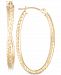 Textured Twisted Oval Hoop Earrings in 10k Gold