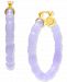 Dyed Lavender Jade Bamboo Hoop Earrings in 14k Gold-Plated Sterling Silver