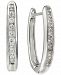 Diamond Small Hoop Earrings (1/4 ct. t. w. ) in 14k White Gold-Plated Sterling Silver, 0.63"