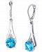 Blue Topaz (5-3/8 ct. t. w. ) & Diamond (1/20 ct. t. w. ) Drop Earrings in 14k White Gold