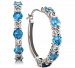 Blue Topaz (9/10 ct. t. w. ) & Diamond Accent Hoop Earrings in 14k White Gold