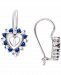 Blue Spinel (1/4 ct. t. w. ) & Cubic Zirconia Heart Drop Earrings in Sterling Silver