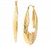 Swirled Ridge Hoop Earrings in 14k Gold