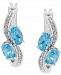Swiss Blue Topaz (2-1/8 ct. t. w. ) & Diamond Accent Hoop Earrings in Sterling Silver
