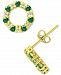 Giani Bernini Lab-Created Green Quartz & Cubic Zirconia Circle Stud Earrings in 18k Gold-Plated Sterling Silver, Created for Macy's