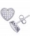 Diamond 1/4 ct. t. w. Pave Heart Stud Earrings in Sterling Silver