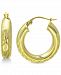Giani Bernini Small Textured Hoop Earrings in 18k Gold-Plated Sterling Silver, 3/4" Created for Macy's