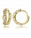 Cubic Zirconia Wrap Huggie Hoop Earrings in 18k Gold Plated Sterling Silver