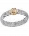 Diamond Dew Drop Popcorn Mesh Bracelet (1/2 ct. t. w. ) in Sterling Silver and 14k Plated Gold
