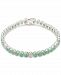 Emerald (8 ct. t. w. ) & White Sapphire (1/4 ct. t. w. ) Tennis Bracelet in Sterling Silver