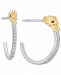 Enchanted Disney Fine Jewelry Diamond (1/5 ct. t. w. ) & Rhodolite (1/20 ct. t. w. ) Mulan Dragon Hoop Earrings in 14k Gold & Sterling Silver
