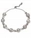 Cultured Freshwater Pearl (7-8 mm) and Cubic Zirconia Infinity Bolo Bracelet in Sterling Silver